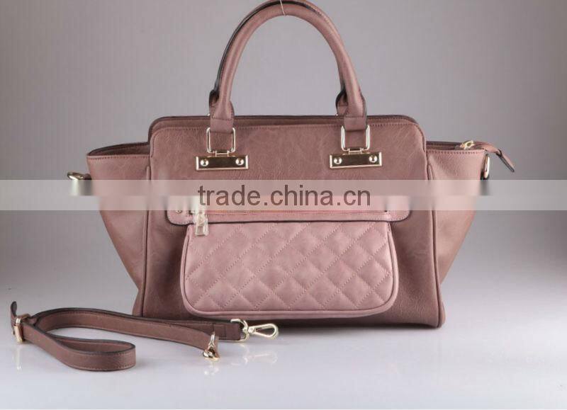 2840-2015 quilted two tones custom tote handbag wholesale China