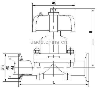 SS304 SS316 Sanitary Diaphragm Valve Clamped/Welded/Welding End