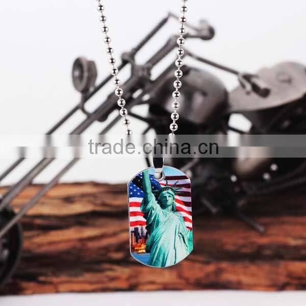 New Design Ball Chain Stainless Steel Statue of Liberty Print Tag necklace