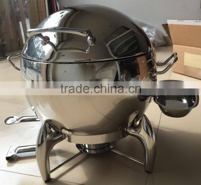 Round buffet induction soup station set W/Glass window lid W/11L bain marie