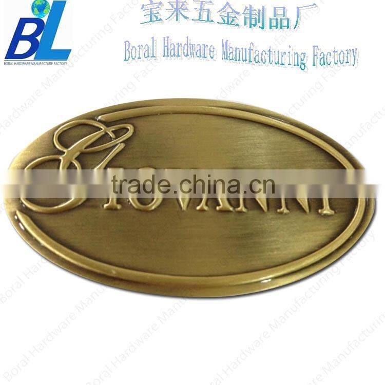 Custom gold fashion decorative metal nameplates