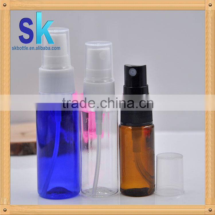 top grade plastic spray bottle 10ml amber spray cap plastic bottle in stock