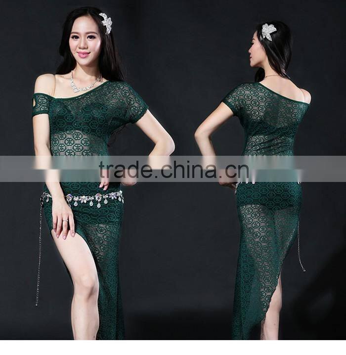 Wuchieal Sexy Lace Women Belly Dance Dress
