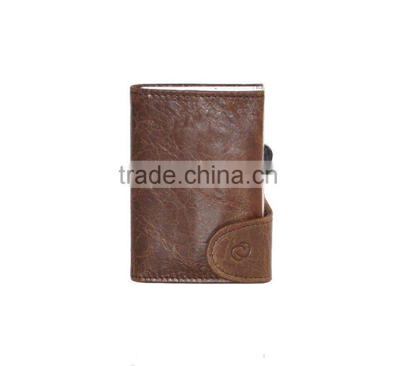001 handcraft cardholder men slim credit card holder Dark Brown