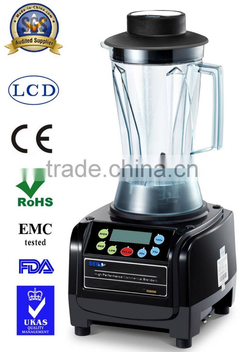 BPA free 1500W 1.85L High performance commercial Blender SJ9699E Food Processor, Variable Speed & Pulse Control black