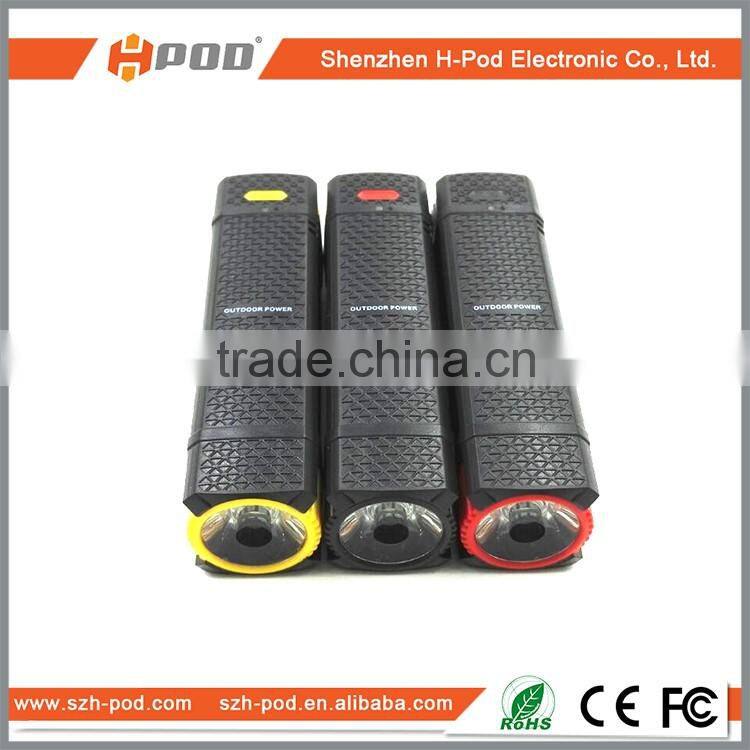 New style 2600mah power bank with led torch flashlight