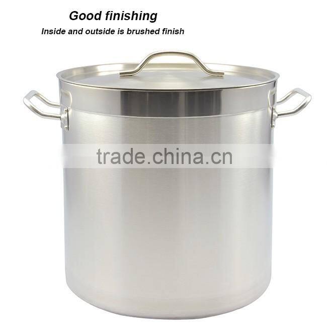 Large Stainless Steel Soup Stock Pots with Composite Bottom Suitable for All Induction Hotel Restaurant Fast Food Equiment