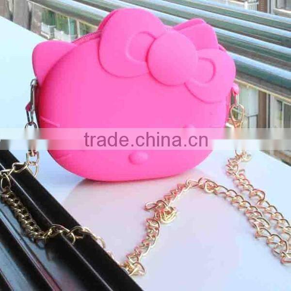 New Arrival Hello Kitty Silicone Single Long Strap shoulder Bag For Girs