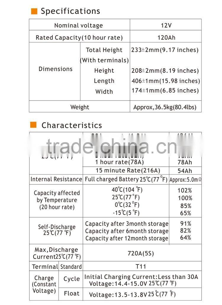solar street light lead acid 12v 120ah ups battery