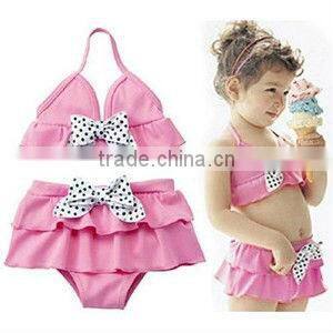 Sweet 2013 hot selling cartoon kids two piece swimwear