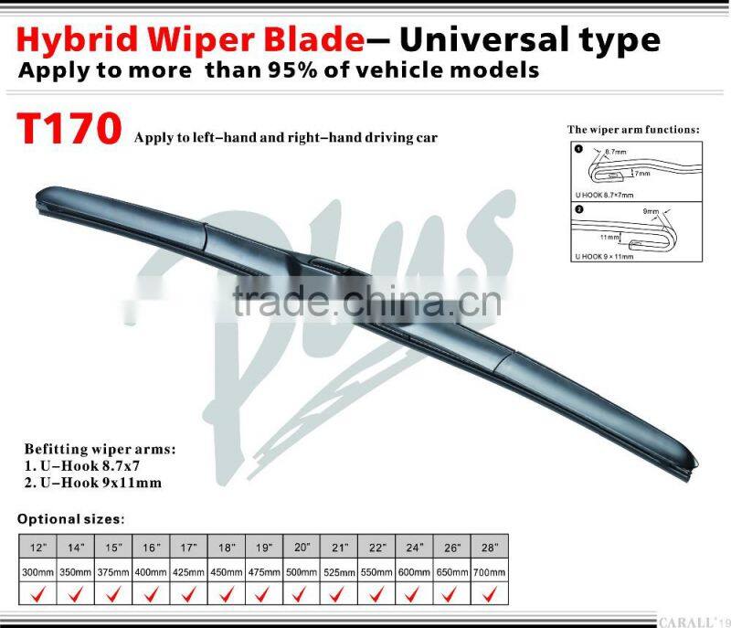 CARALL Clearer Visibility Hybrid Windshield Wiper Blade T170