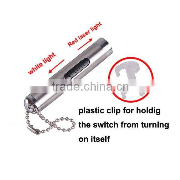 TP-302 White and Laser Light Aluminum LED Flashlight Keychain
