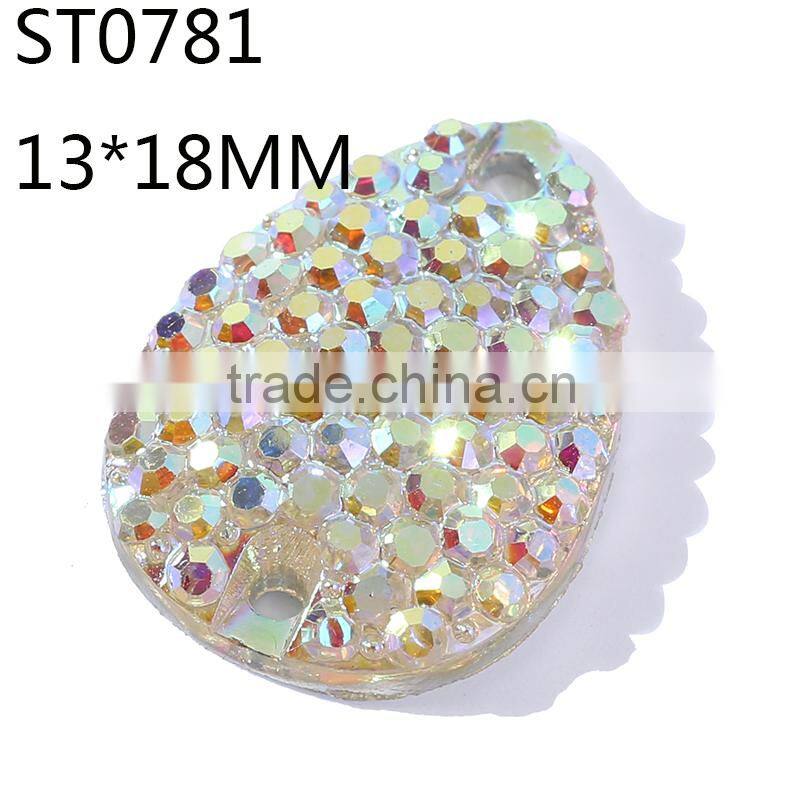 White AB Rhinestone ,10*18mm Rhinestone Sewing ,Starry Sewing Beads
