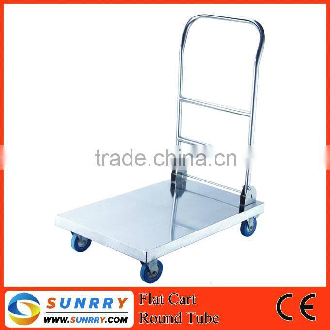 New Style Round Stainless Steel Meat Cart And Mobile Food Cart Price With Four Wheels