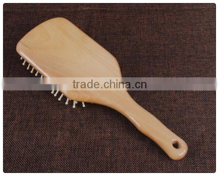Hot sale heathly wooden custom hair brush large square paddle brush wholesale