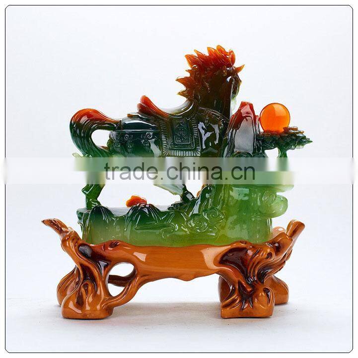 Jade color resin horse staute , chinese zodiac statue,horse ornament