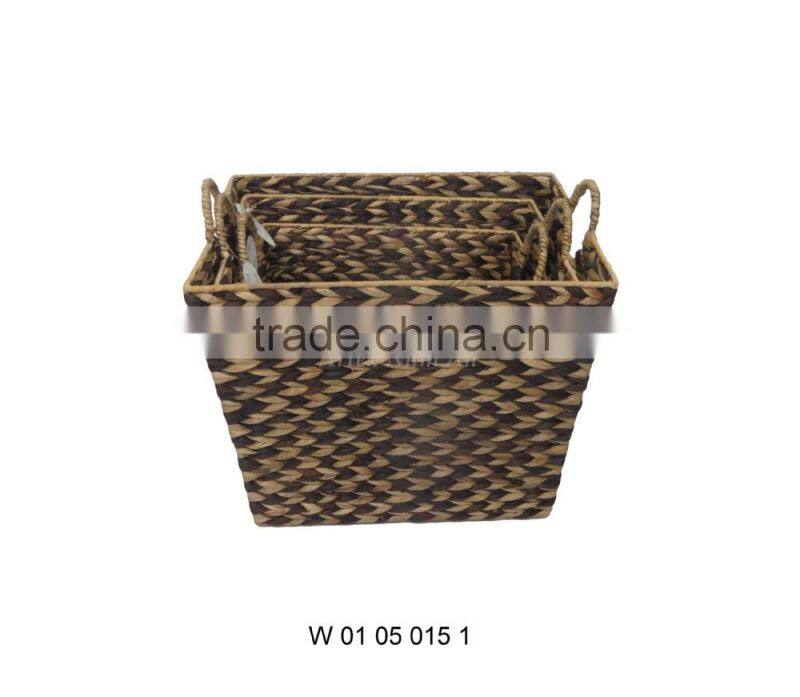 Water Hyacinth Storage Baskets with 2 Handles / Storage Bin