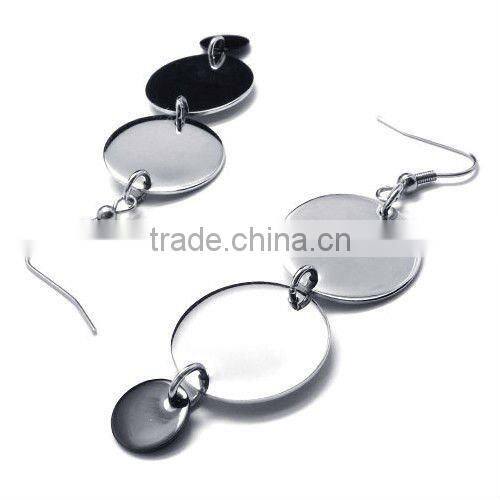 Colorful Drangle style Stainless Steel hoop earrings silver feather earrings