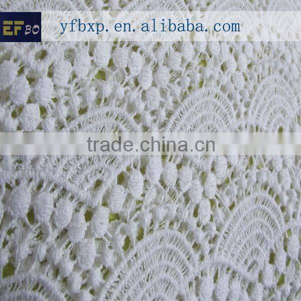 2014 fashion embroidery design fabric material for making dresses/ african guipure scalloped lace fabric for dress making