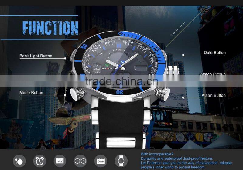 Weide watches made in china japan movt quartz watch stainless steel back water resistant top luxury brand watch