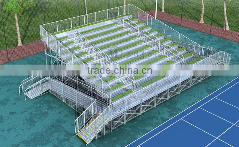 11 rows raised deluxe used aluminum bleachers for sale with wheelchair ramp