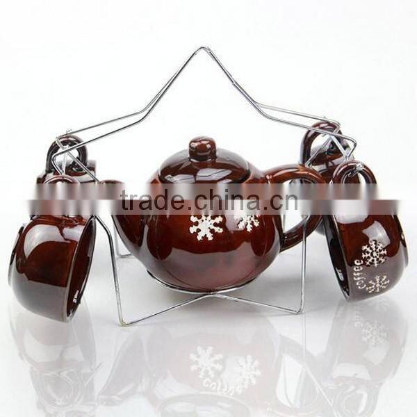 Cheap wholesale 5 pieces classic ceramic coffee and tea set