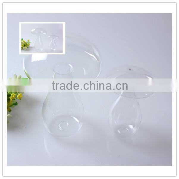 china manufacturer promotional decorative unique mushroon shape tree hanging hand blown glass home decoration