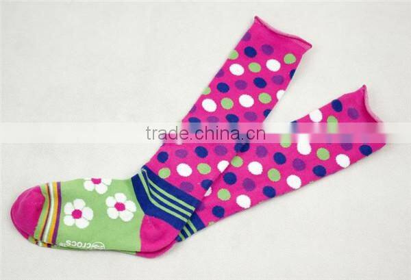girl high knee cartoon dot child sock