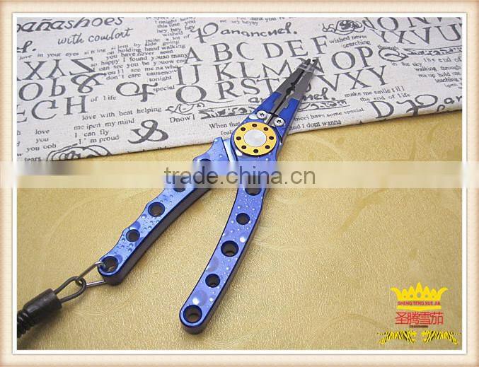 New fancy blue space aluminum alloy multifunctional pliers, fishing pliers, fishing scissors, fishing tools