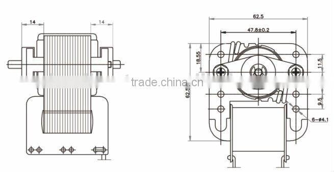Fan motor 230V Air pump motor Shaded Pole Motor YJ62-25: 3000rpm, motor manufacturer for air comperssor nebulizer, ventilating