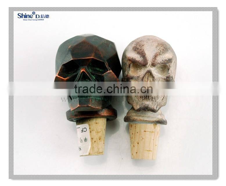 novelty lighted silver deer head wine bottle stopper with custom cork for business gift home decoration