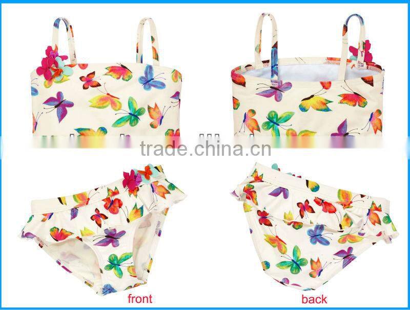 Domi full sexy photos girls removable foam cups and silver embroidery kids fashion bikini for girls