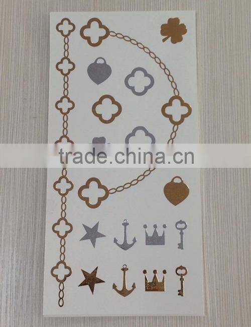 2016 gold foil tattoo sticker