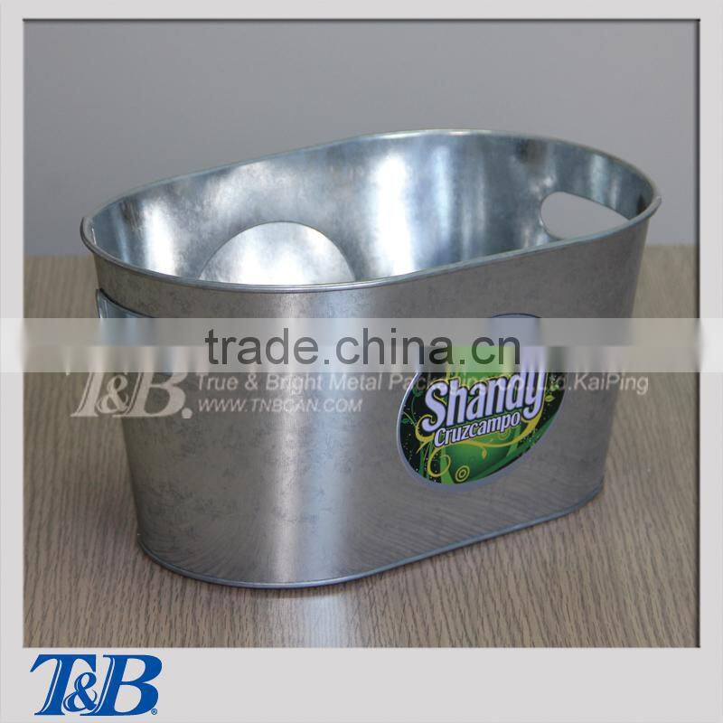 Paint metal Tin Ice Bucket with Inner Handles