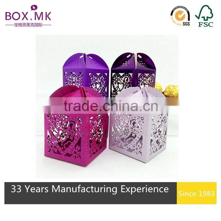Whole Sale High Quality Handmade Luxury Colorful Graceful Hollow Out Weeding Candy Box