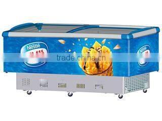 curved glass door deep freezer 100-700l