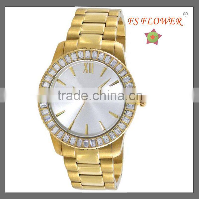 India Good Selling Retro Golden Diamond Products Watches