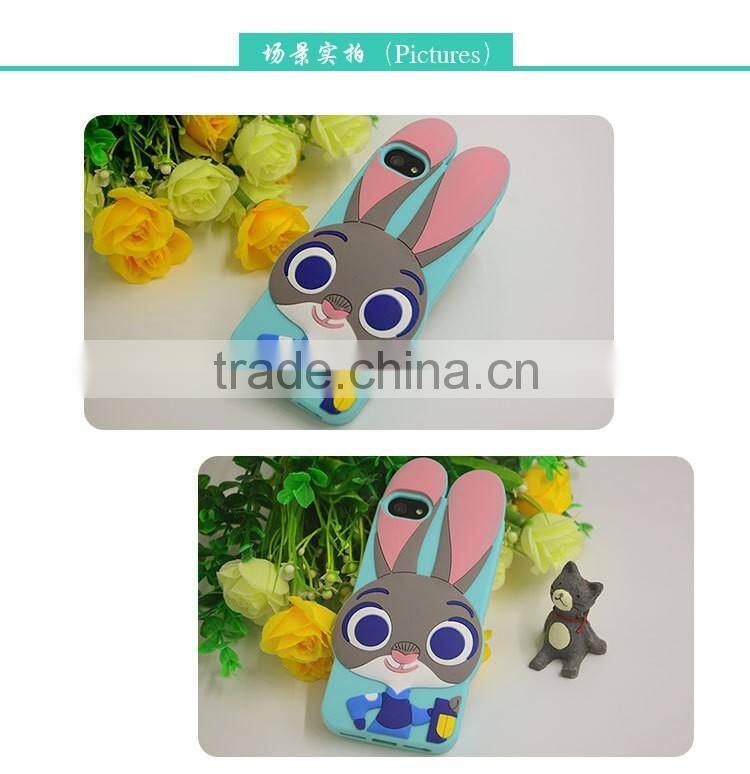 Lovely 3D Animal Rabbit Silicone Phone Back Case Cover for Samsung Galaxy E7