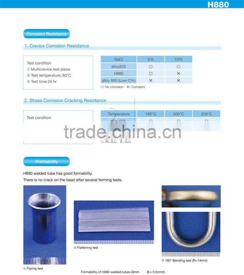 1.4876 bar 800H 800T pipe UNS N0881elbow N08811flange Incoloy 800H Alloy