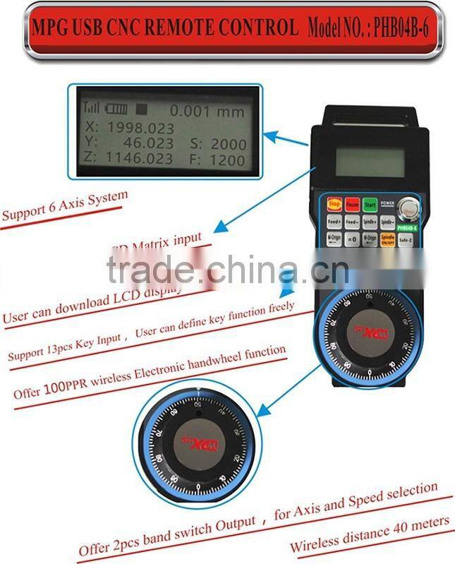 6 Axis programmable CNC Wireless USB hand wheel PHB04B-6