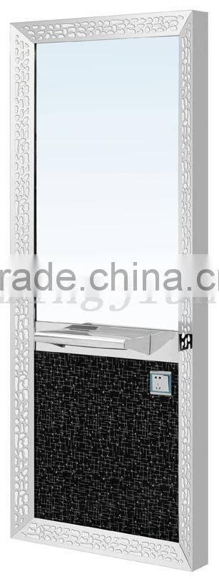 golden 1 side carved pattern mirror styling station with desk M851