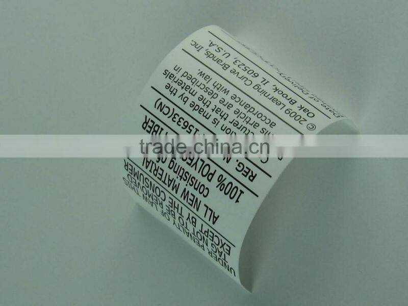 garment cloth printed label
