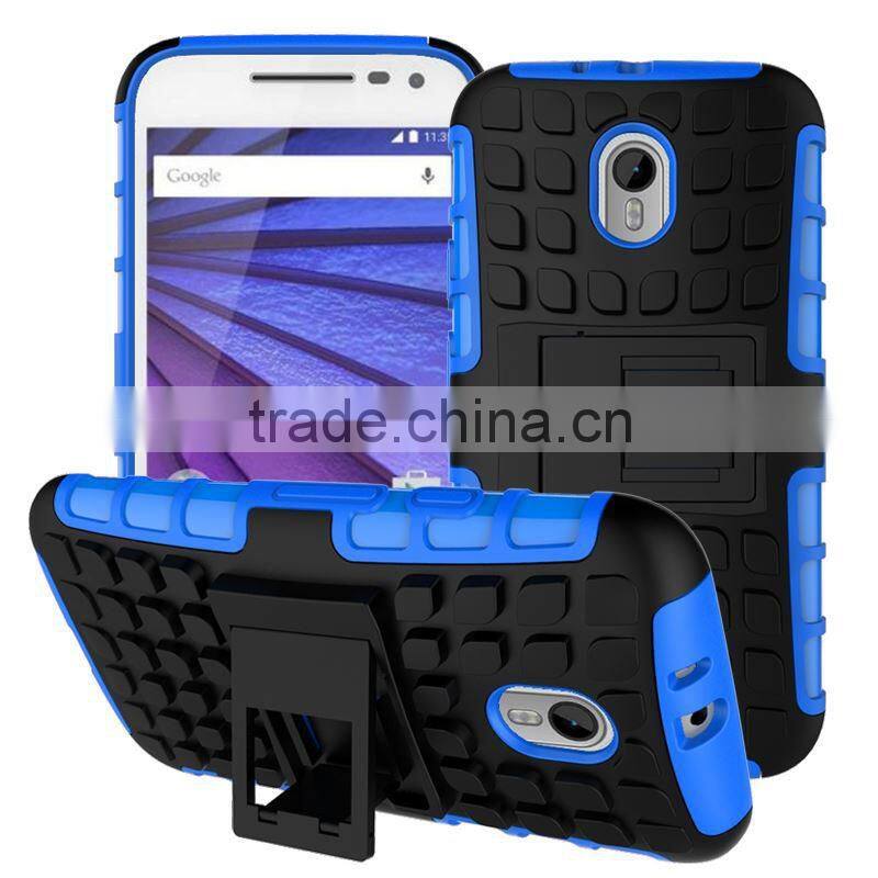 2015 Original 2 In 1 Pattern Silicone and PC Rugged Hybrid heavy duty case for motorola moto g3 made in china
