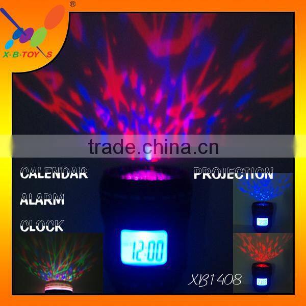 2015 newest design Camera Lens Shape LED star colorful projector musical night light for baby calendar Alarm Clock