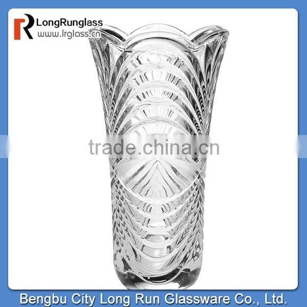 LongRun crystal embossed beautiful and clear wedding vases in chinese wholesale