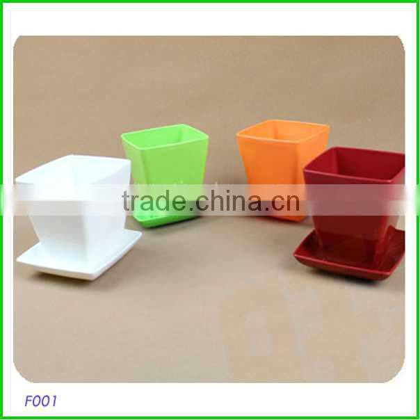 Colorful rectangle melamine flower pots for office desk