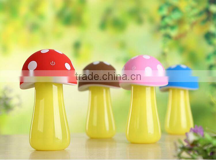 Cute mushroom shape mini usb humidifier air humidifier with led night light, China supplier