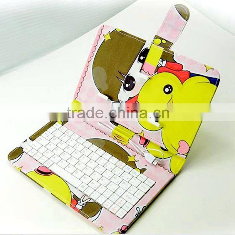 color print universal pu leather phone case with keyboard for iphone for Xiaomi Redmi mi mione note pro 1 2 3 4 5 8 S A C