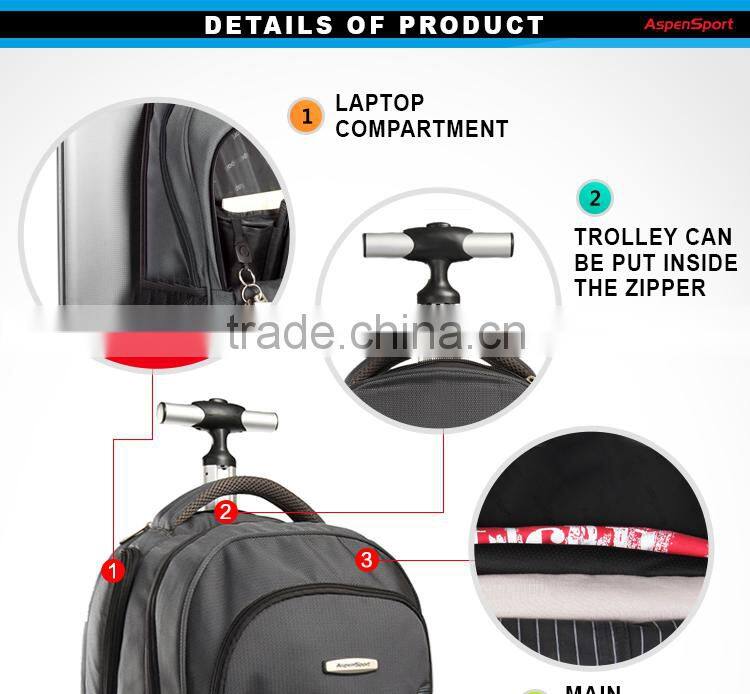 2016 new arrival trolley school bag laptop trolley backpack