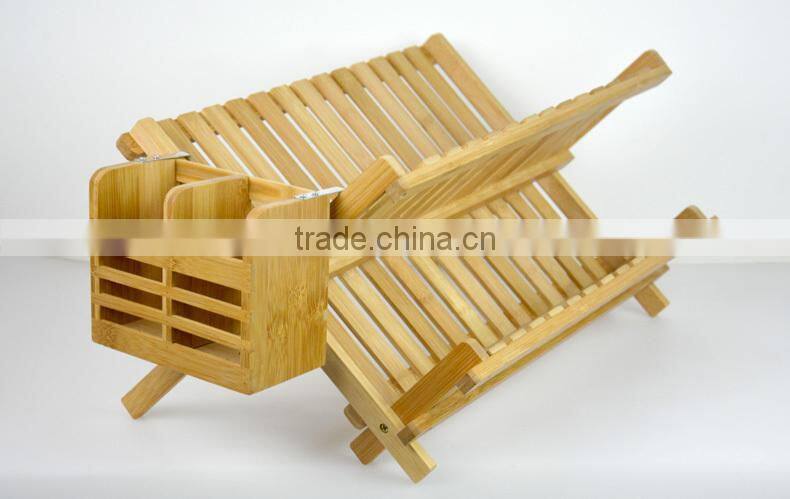 BH006 Foldable Bamboo Dish Rack, Bamboo Kitchenwares Rack